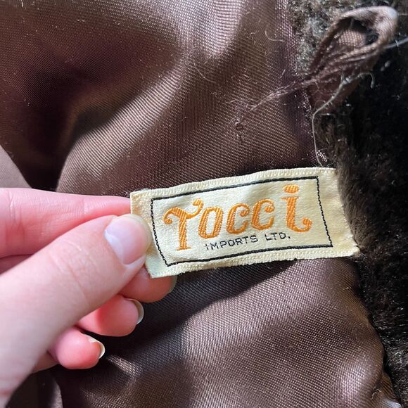 Vintage Faux Fur Coat Women's Medium Large Brown Dark Old Money Classy Mink - Picture 6 of 11